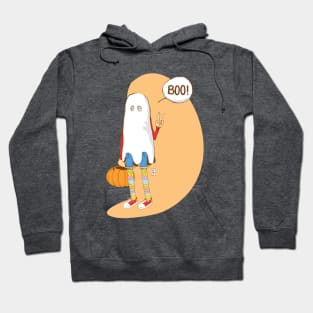 The ghost with cute socks that says "Boo" Hoodie